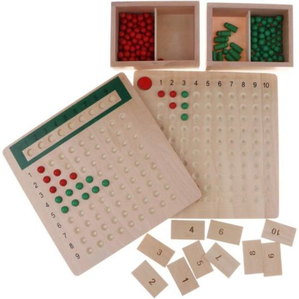 Matematik læringslegetøj Montessori matematikmateriale multiplikationstræplade