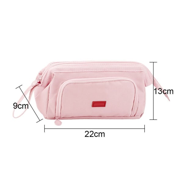 Double-layer, large-capacity boat-shaped pen case in pink