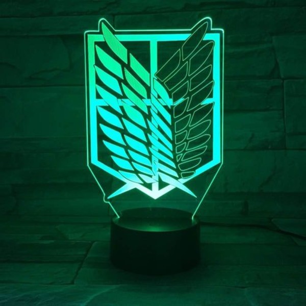 styk 7 farver lampe Anime Attack on Titan Wings of Freedom 3D Light Touch LED