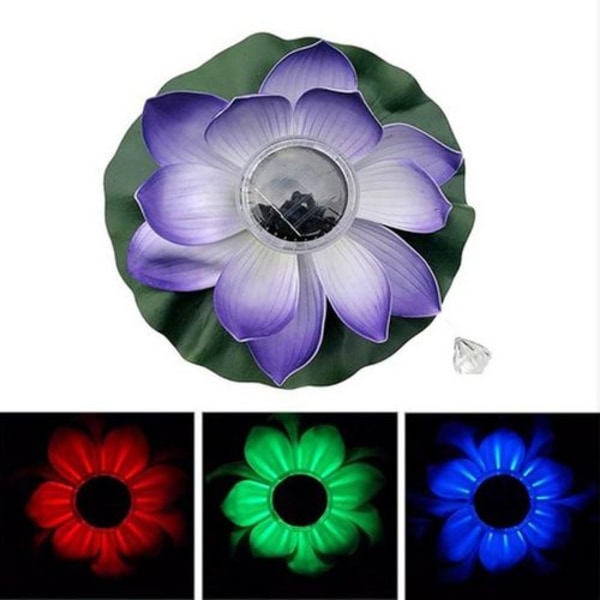 Vandtæt solenergi LED farveskift Lotus Foam Blomsterlampe Udendørs