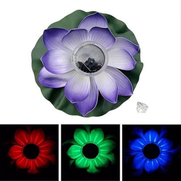 Vattentät solcellslampa med LED-färgväxlande lotusskum blomma utomhus