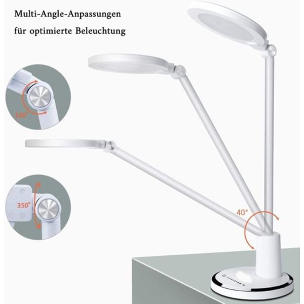 LED-skrivebordslampe, øjenvenlig skrivebordslampe, hjemmekontorets lampe, justerbar