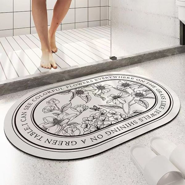 Imukykyinen pehmeä tyyny, kevyt ylellinen soikea kylpyhuoneen wc-lattiamatto, ovi matto, toile