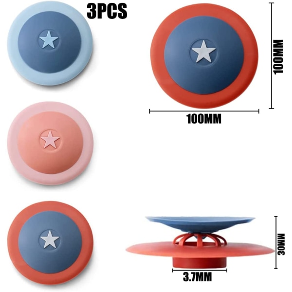 Universal diskpropp, silikonavloppsproppar, silikonbadproppar, 3