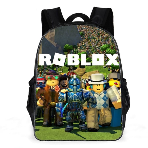 Roblox ryggsäck för grundskolan och gymnasiet, skolväska för barn, ryggsäck-D6 ROBLOX ensidig 09- 16 tum