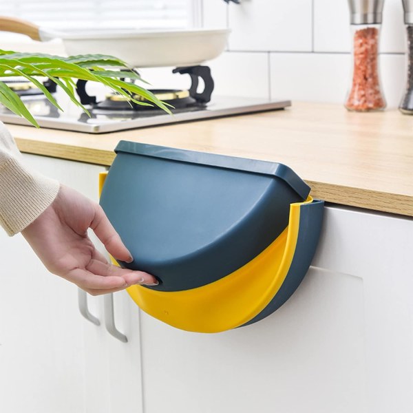 Fällbar soptunna för kök, väggmonterad, bärbar plast