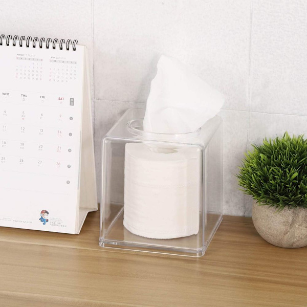 Akryl servietbeholder, transparent firkantet servietdispenser,