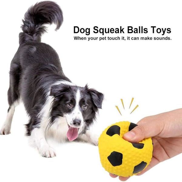 Hundtuggboll Husdjur Fotboll Latex Fotboll Ljudleksak 9 cm