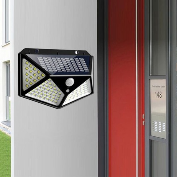 2-pack solcellslampor för utomhusbruk, 100 LED superljus solcellslampa för