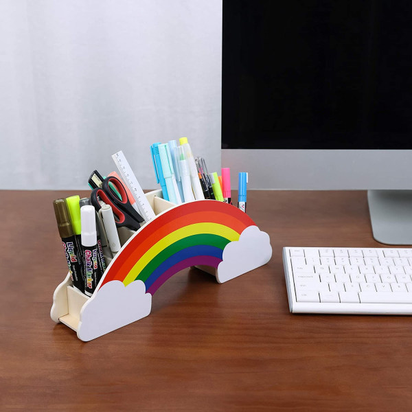 Rainbow klistermärke skrivbordsförvaringslåda, används för kreativ DIY-heminredning, skrivbordsförvaring, kontorsmaterial, studentbrevpapper, förvaring, pennhållare