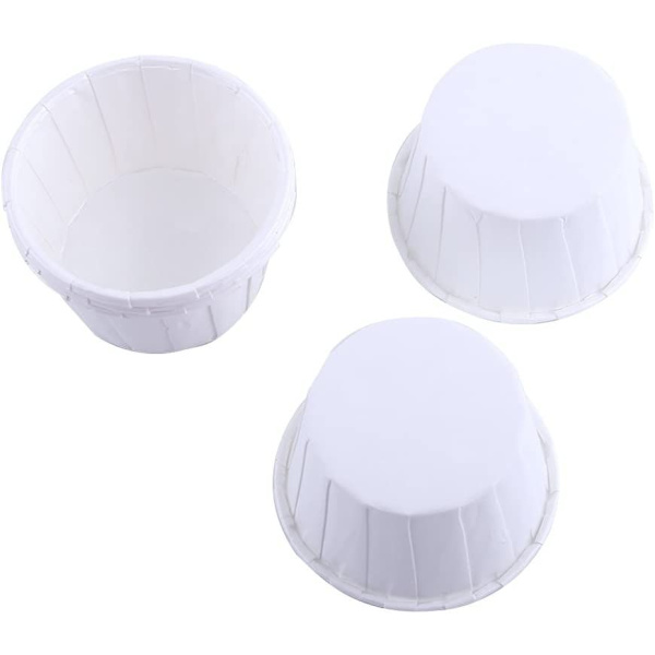 100 stk. kagepapir cupcake liner etui wrapper muffin bagekop til fest 7 farver (hvid)