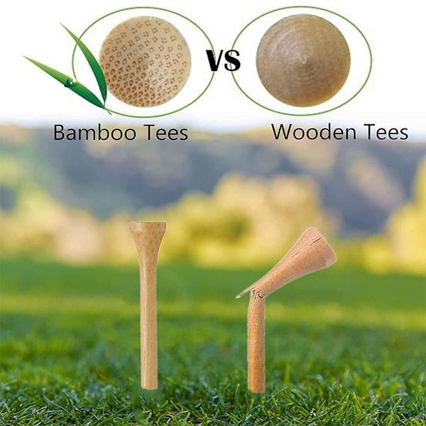 Golf tees bambus sæt, 120 stk., træfarve, 70 mm