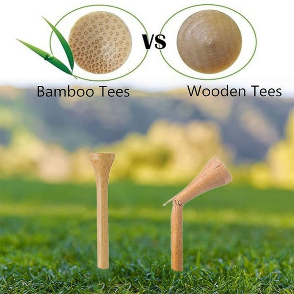 Golf tees bambus sæt, 120 styk, træ farve, 70 mm