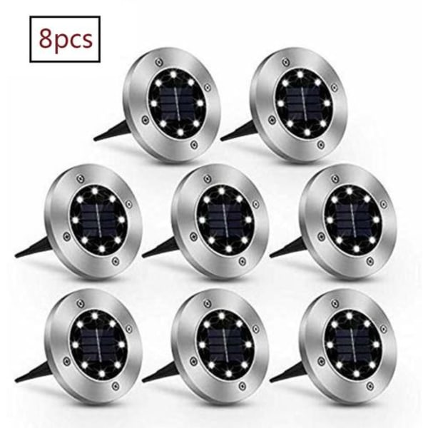 Solcellelamper for utendørs hagelys IP65 vanntette LED-innfelte spotlights