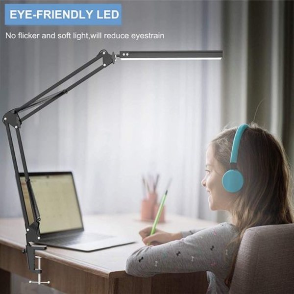 LED-pöytävalaisin 12 W, taitettava pöytävalaisin pidikkeellä, 10 kirkkaustasoa
