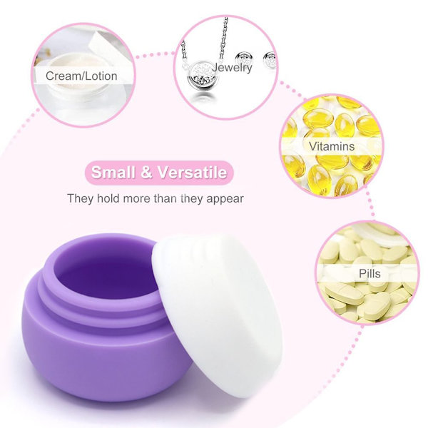 4 kpl 20 ml:n matkakokoinen pakkauslaatikko, silikoni lääke laatikko, violetti