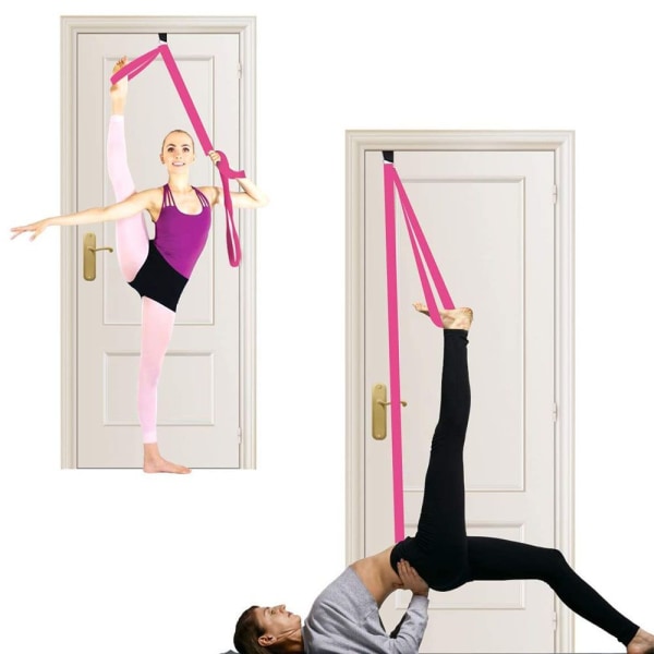 Benspreder stretching band yoga strop stretch band til ballet yoga dans rose red