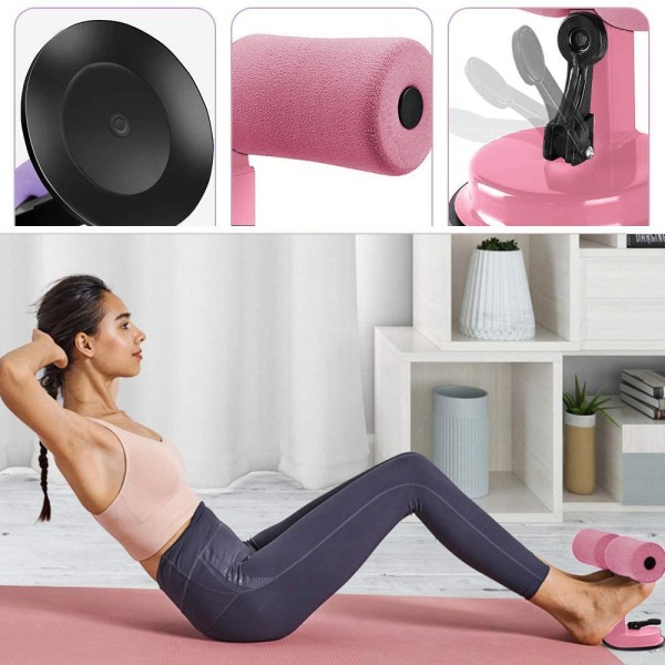 Bærbar Sit Up Bar, Multifunksjonell Justerbar Sit Up Bar, Sit Up Rosa