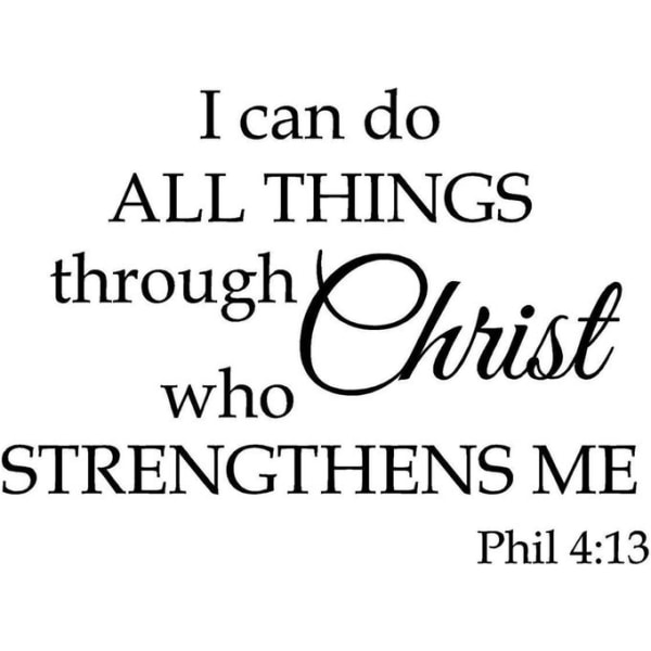 Jeg kan gøre alt gennem Kristus, der styrker mig, wallsticker, motiverende væg