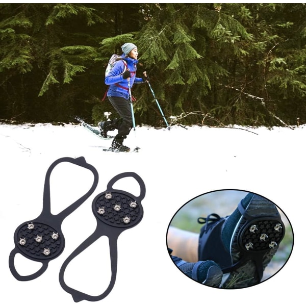 1 pari liukuestepiikkejä ja lumikynsiä kengänpäälliset jäälle ja