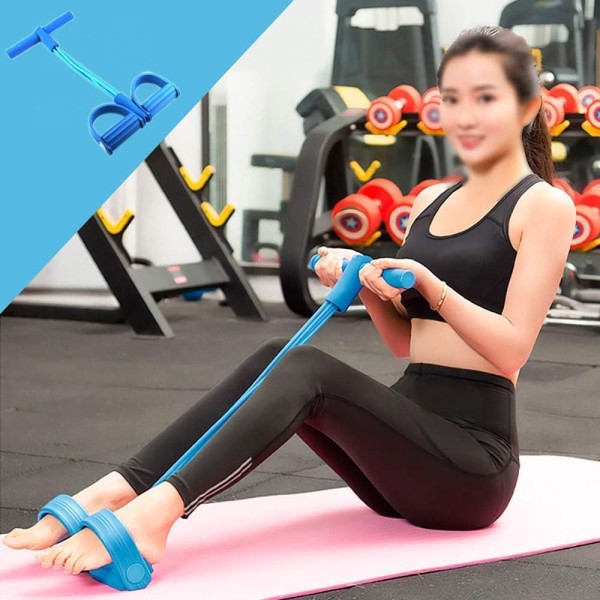 Pedalmotståndsband, elastiskt sit-up-band, 4-rörs dragrep,