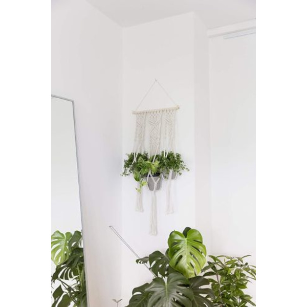 QueHouse Macrame Garn Blomkruka Dekoration - Väggdekoration Boho Blomma