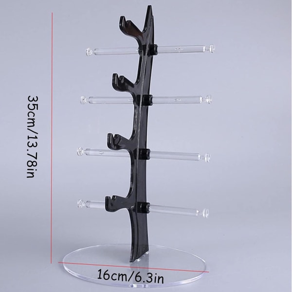 Briller Holder Solbriller Display Stativ Kreative Solbriller Display Rack Transparent Holder Rack Briller Oppbevaring Display Stativ Kan Holde 5 Par Briller (Svart)