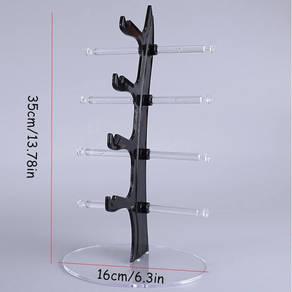 Silmälasiteline Aurinkolasien Näyttöteline Luova Aurinkolasien Näyttöteline Läpinäkyvä Pidiketeline Silmälasien Säilytysteline Näyttöteline Voi Pitää 5 Paria Silmälaseja (Musta)