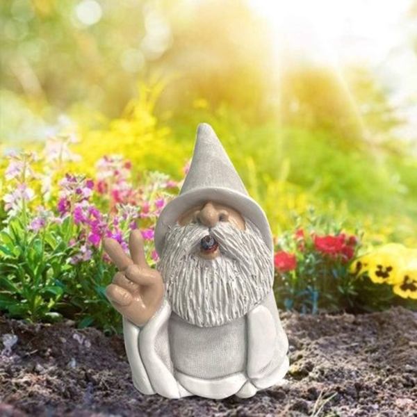 Wizard Gnome Naughty Garden Yard Gnome Statue Funny Resin Statue Lawn Yard