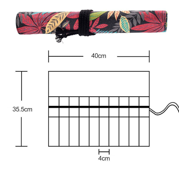 Lerretspenselrullholder med 20 rom for stil 2