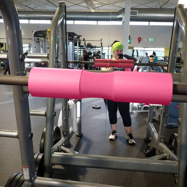 Barbell Squat Neck Support Pute Skum Skulder Pad Fitness Rosa