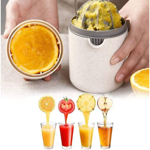 2-pak manuel citruspresser, lille multifunktionel citruspresser, aftagelig citronklemme til presning af frisk juice, beige