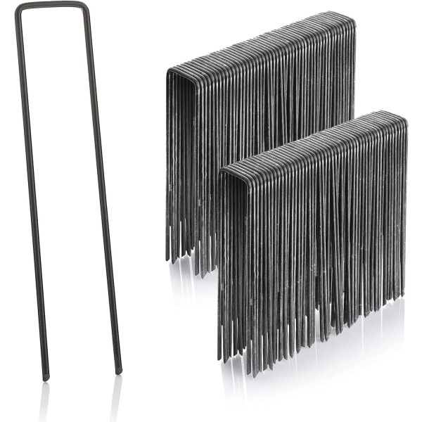 Pakke med 100 jordankre galvaniserede U-formede jordankre til haveuld,