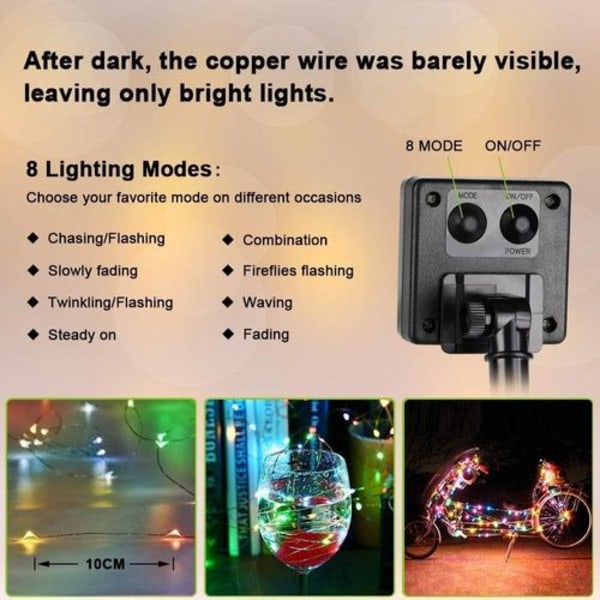 Solar julelys utendørs, BrizLabs 24M 240 LED farge