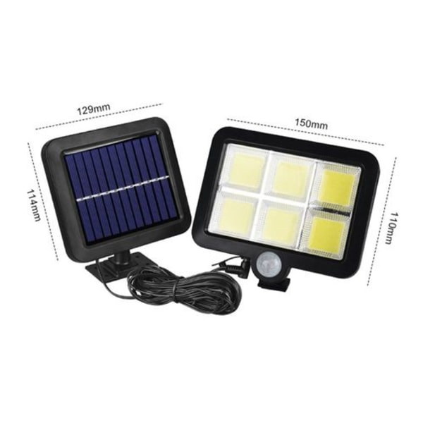 Solcellelamper for utendørs bruk, 120 LED IP65 vanntett med bevegelsessensor spotlight