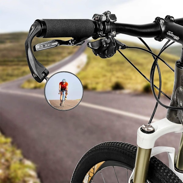 Cykelspejl, cykelstyr-endebeslag, cykelbaklys, 360 graders roterbar,