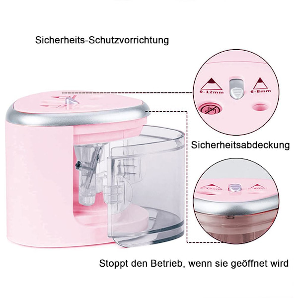 JIJICZ Elektrisk Blyantspisser Barn Batteri Liten Dobbelthulls Spisser