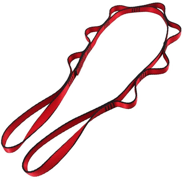 Gymnastikband med öglor och icke-elastiskt band - perfekt för hemmaträning röd