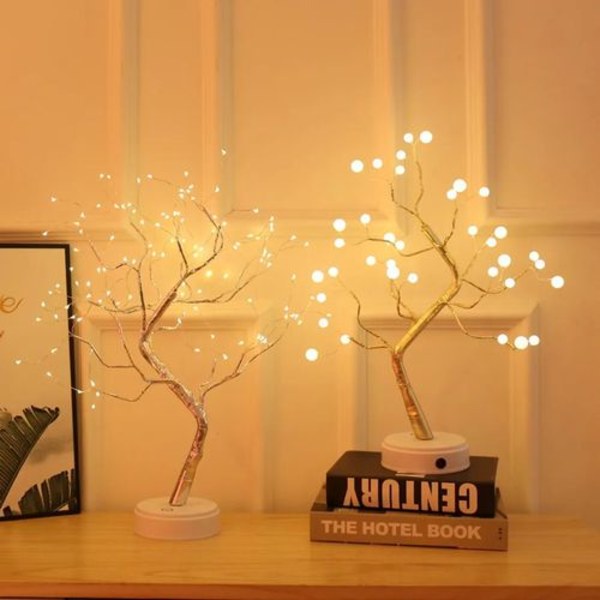 Juletræ illusion lampe USB børneværelse dekoration 3D perle nummer træ
