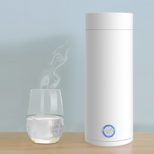 Rejse elektrisk kedel, bærbar kedel 400 ml, 3 i 1 mini elektrisk kedel med varmholdefunktion, hvid