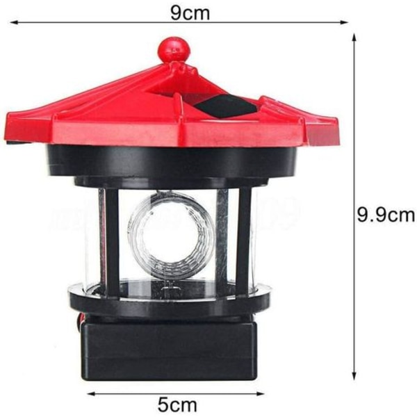 2 st LED solcells drivna fyr solcellslampor brandtorn guide utomhus