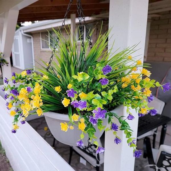 Kunstige blomster udendørs blandet farve UV-bestandig udendørs