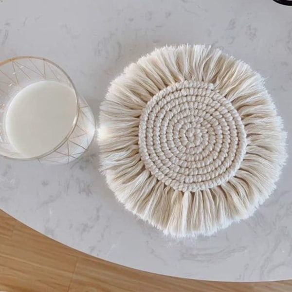 PCS Boho-Style Handgjorda Makramé Underlägg i Bomull