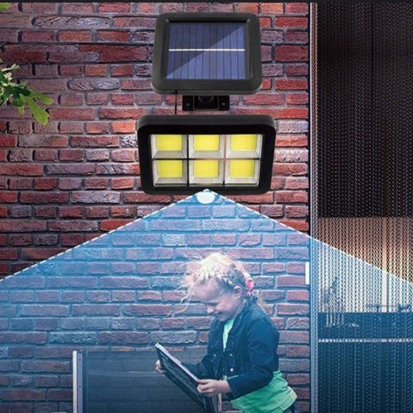 Solcellelamper for utendørs bruk, 120 LED IP65 vanntett med bevegelsessensor spotlight