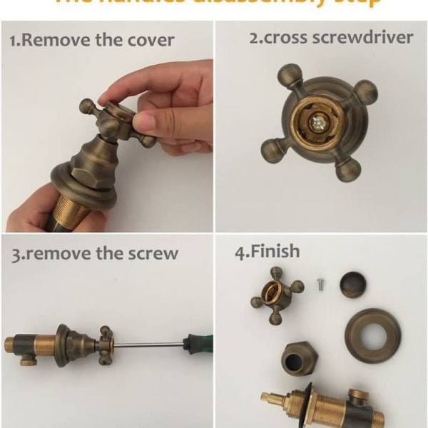 Solid Messing To-Håndtaks Tre-Hulls Bredt Brukt Baderom Messing