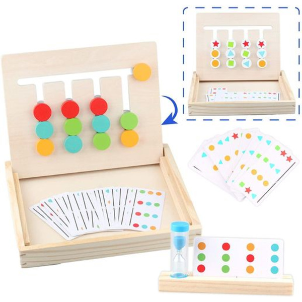 Puinen palapeli, esiopetuksen oppimislelut, Montessori-lelut lajittelupalapeli, 4 väriä
