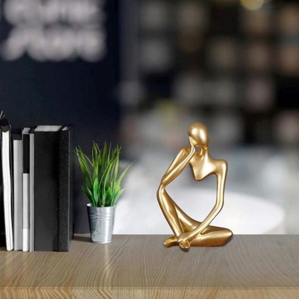 Tænker Statue Mini Tænker Statue lavet af abstrakt harpiks til moderne