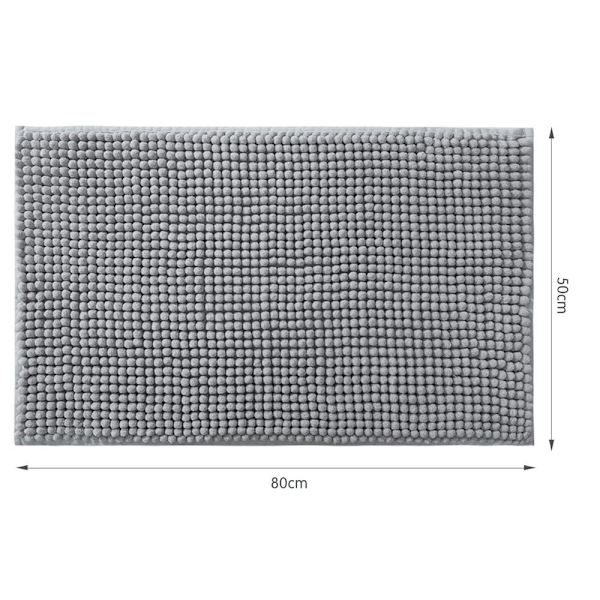 Halkskyddad badrumsmatta 50x80cm mikrofiber chenillematta för badrum