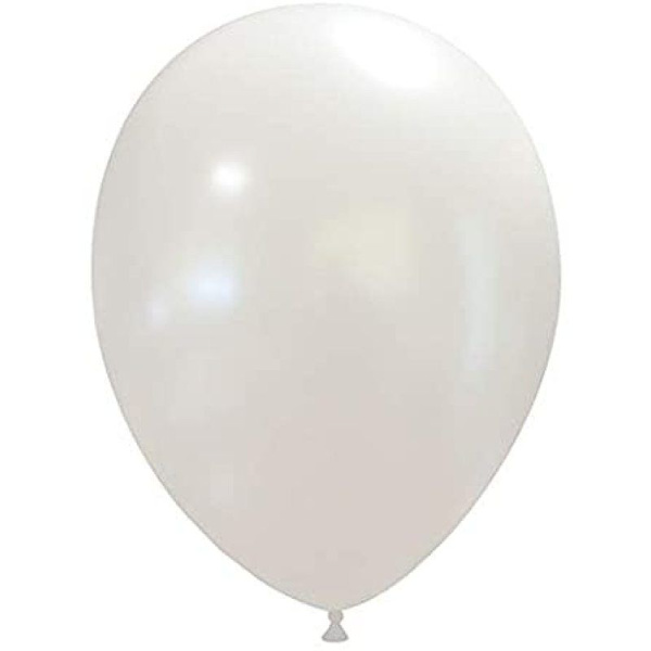 50 små ballonger metalliska vita