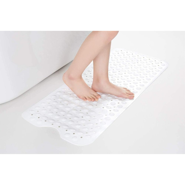 Ekstra lang badematte med sterke sugekopper. Sklisikker badematte dusjmatte